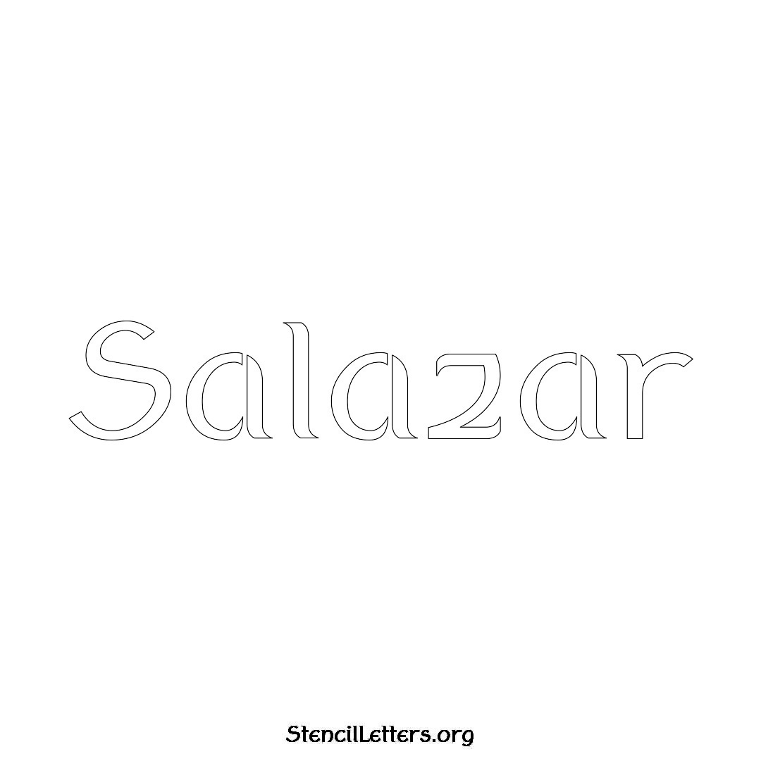 Salazar name stencil in Ancient Lettering