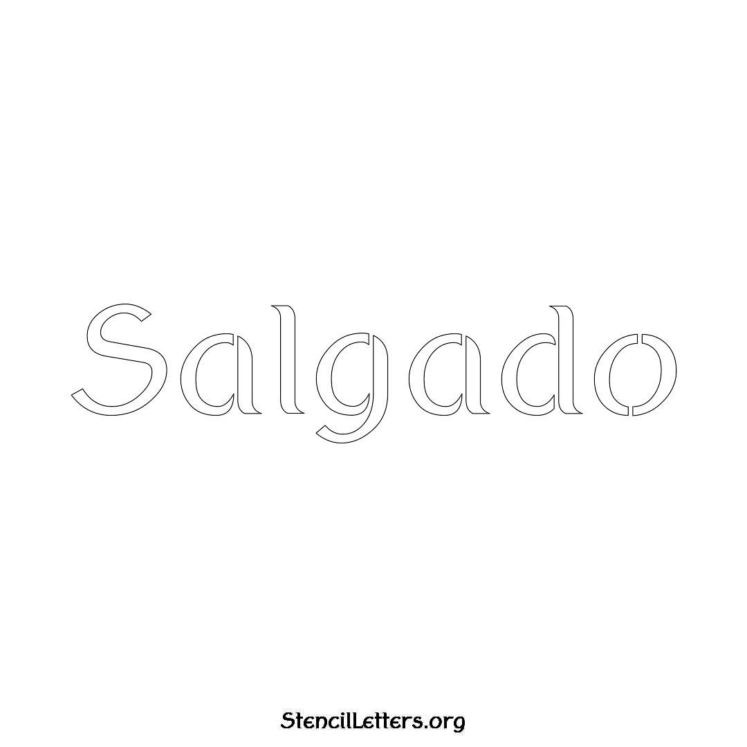 Salgado name stencil in Ancient Lettering