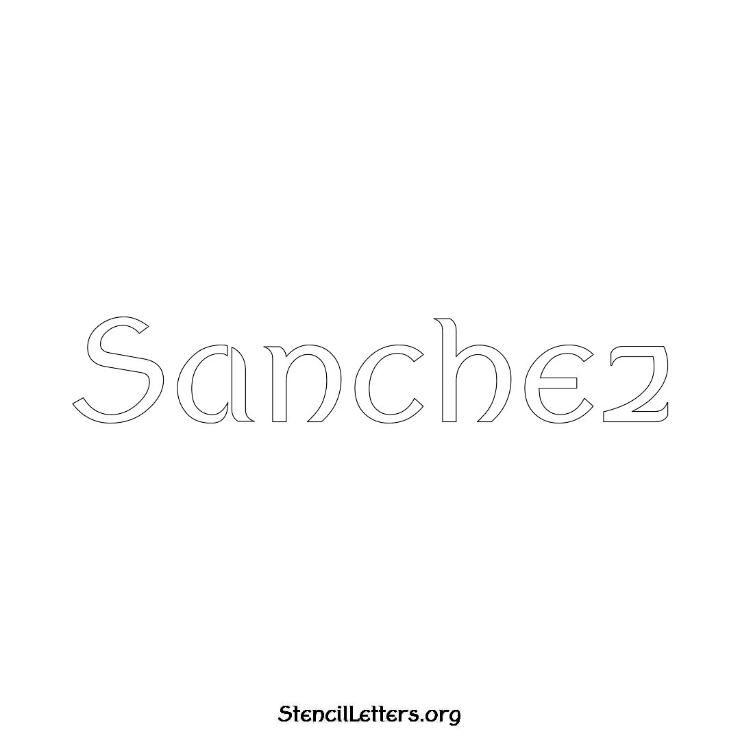 Sanchez name stencil in Ancient Lettering