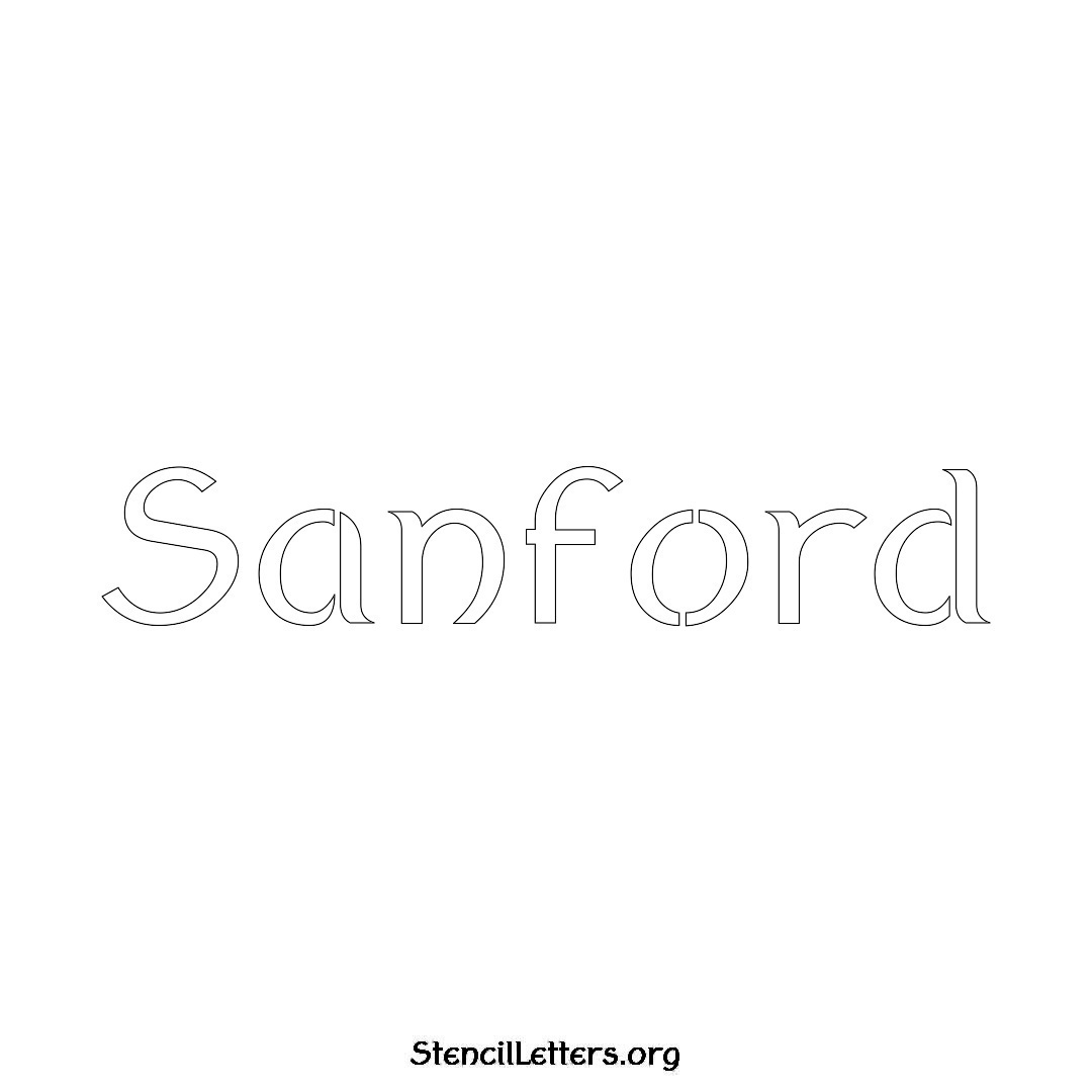 Sanford name stencil in Ancient Lettering