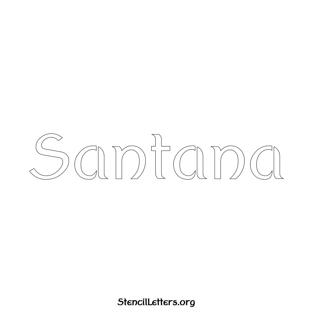 Santana name stencil in Ancient Lettering