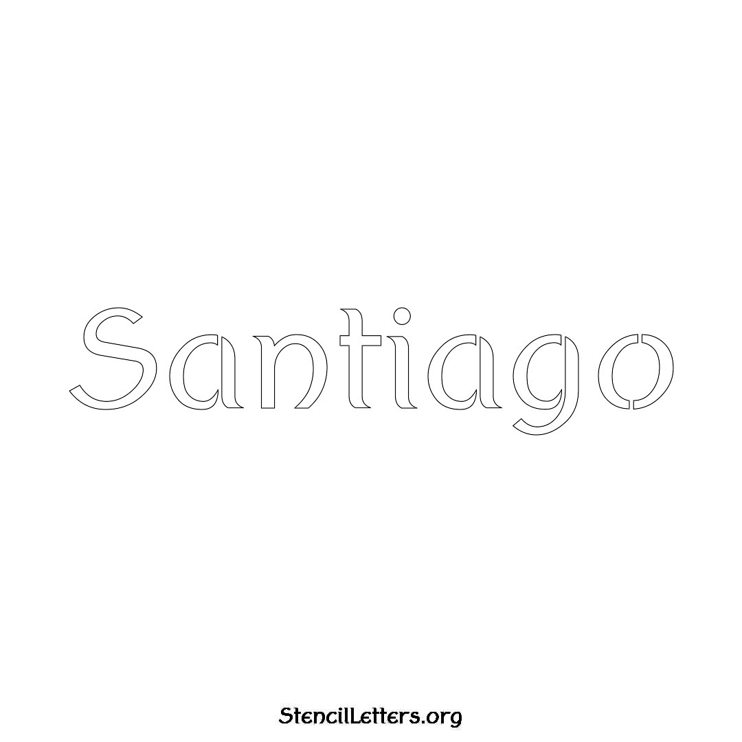 Santiago name stencil in Ancient Lettering