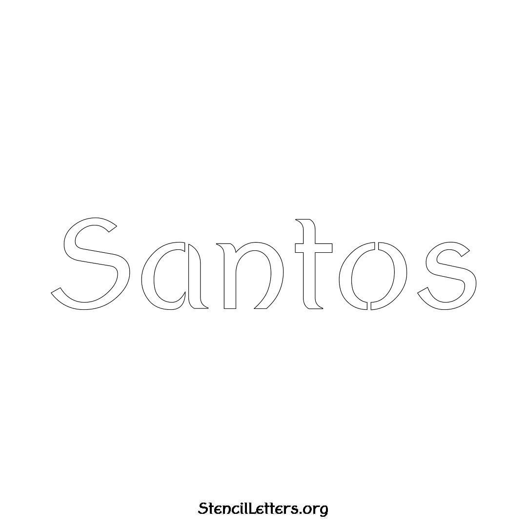 Santos name stencil in Ancient Lettering