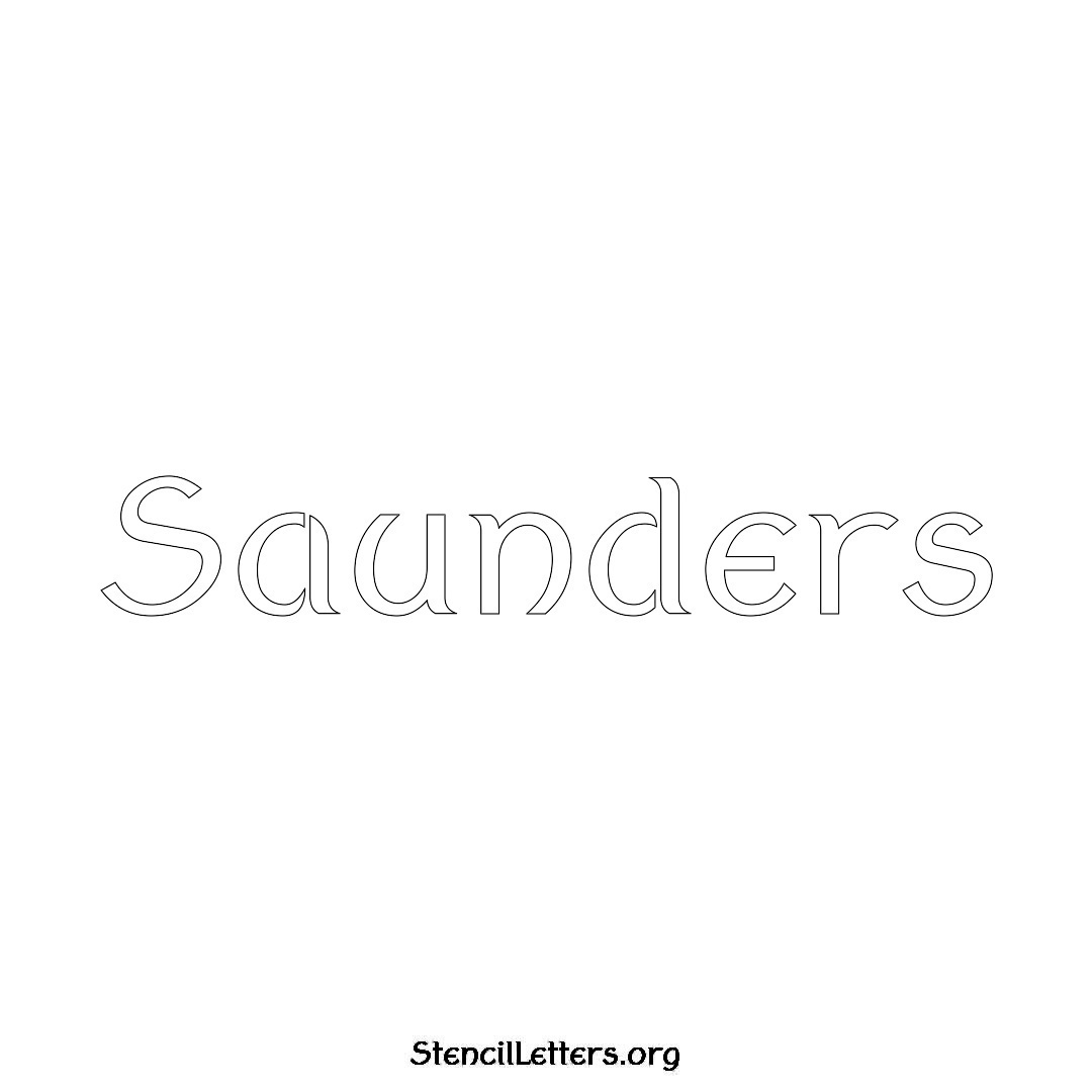 Saunders name stencil in Ancient Lettering