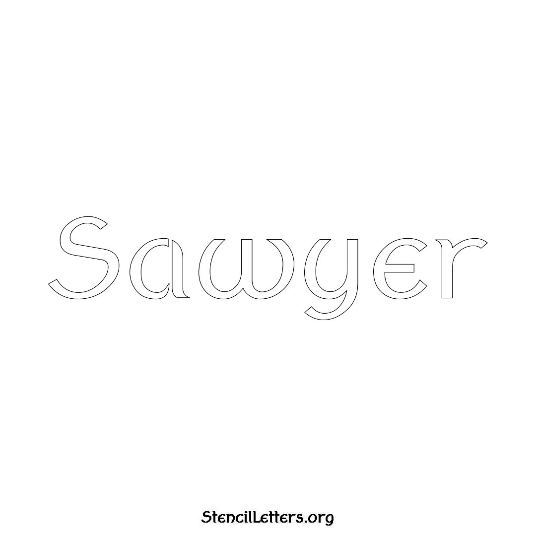 Sawyer name stencil in Ancient Lettering