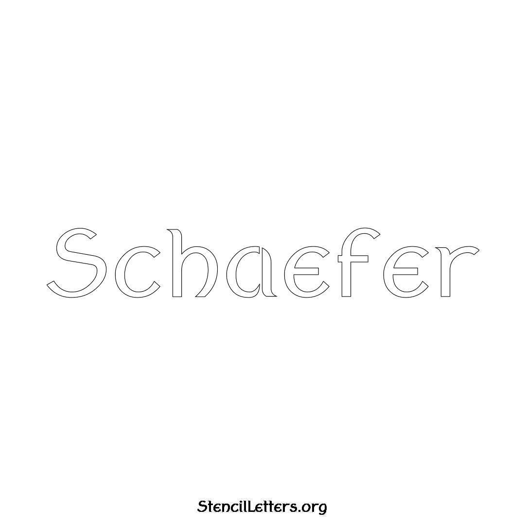 Schaefer name stencil in Ancient Lettering