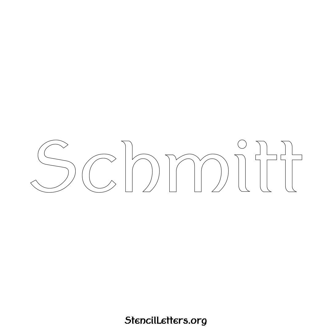 Schmitt name stencil in Ancient Lettering