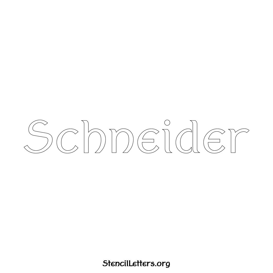 Schneider name stencil in Ancient Lettering
