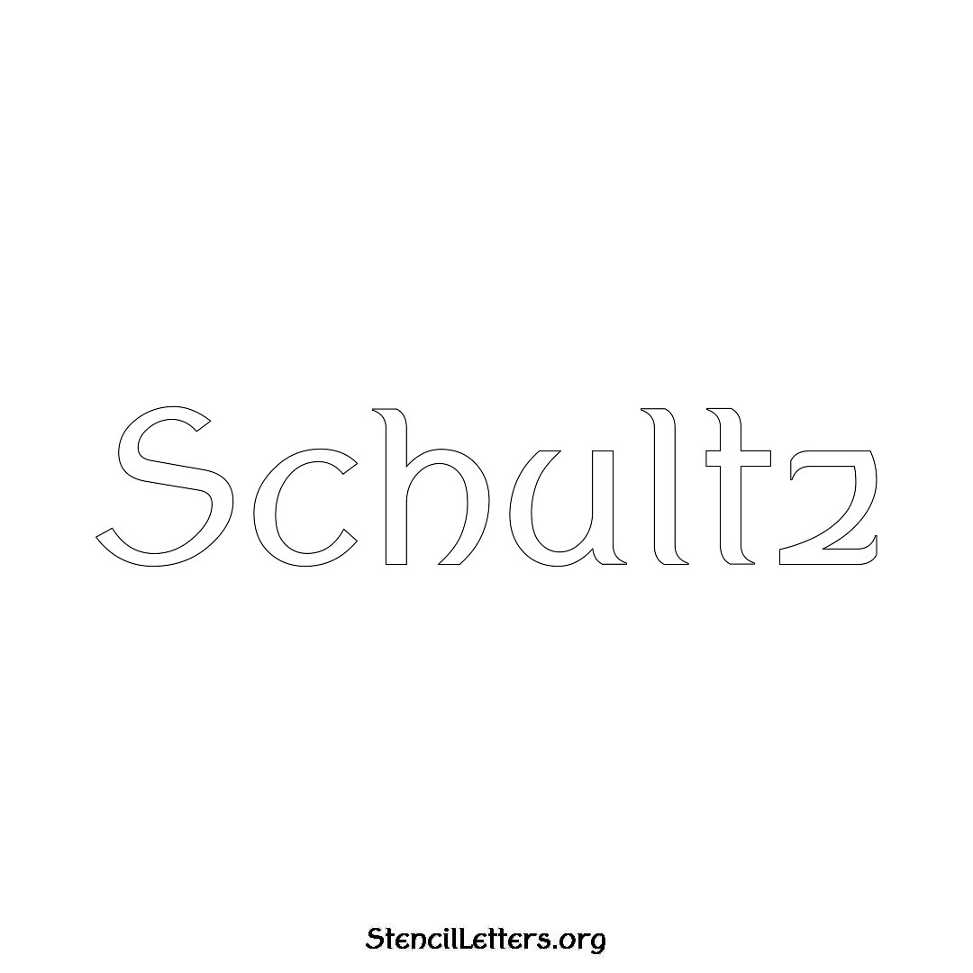 Schultz name stencil in Ancient Lettering