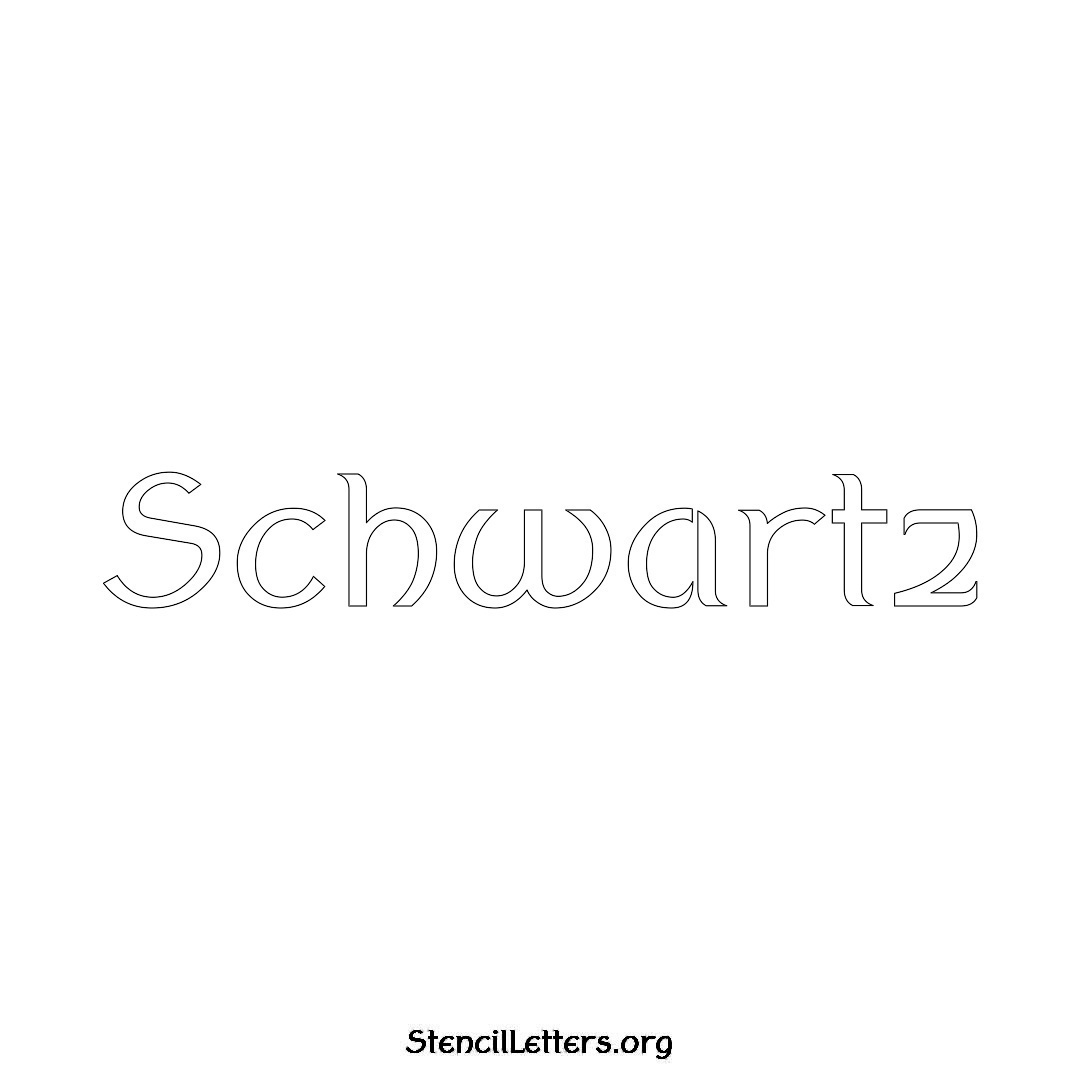 Schwartz name stencil in Ancient Lettering