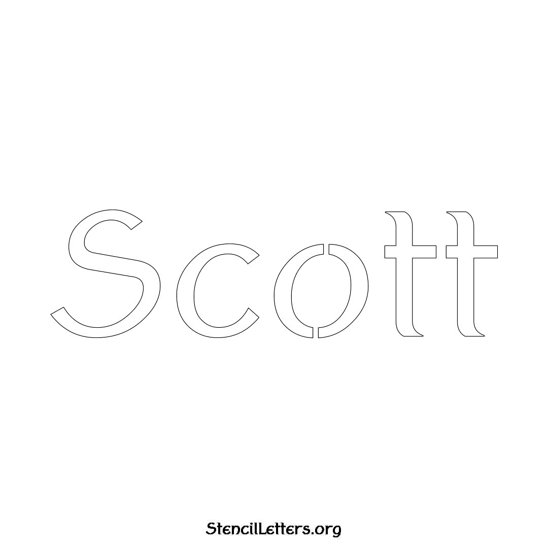 Scott name stencil in Ancient Lettering