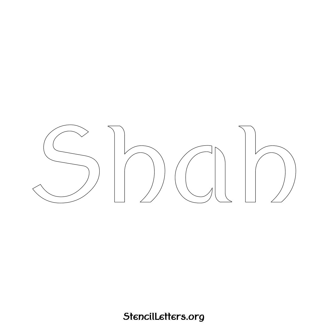 Shah name stencil in Ancient Lettering