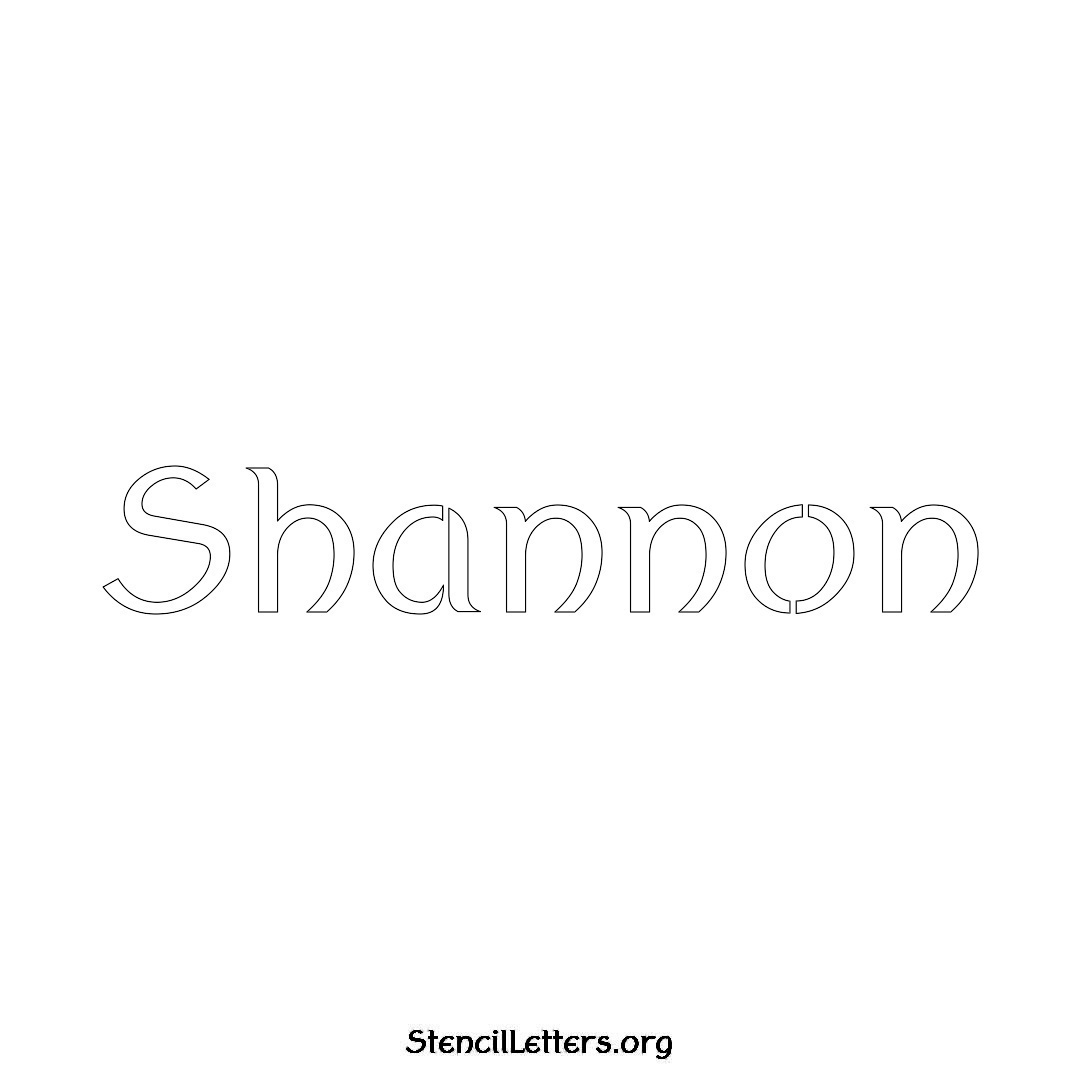 Shannon name stencil in Ancient Lettering