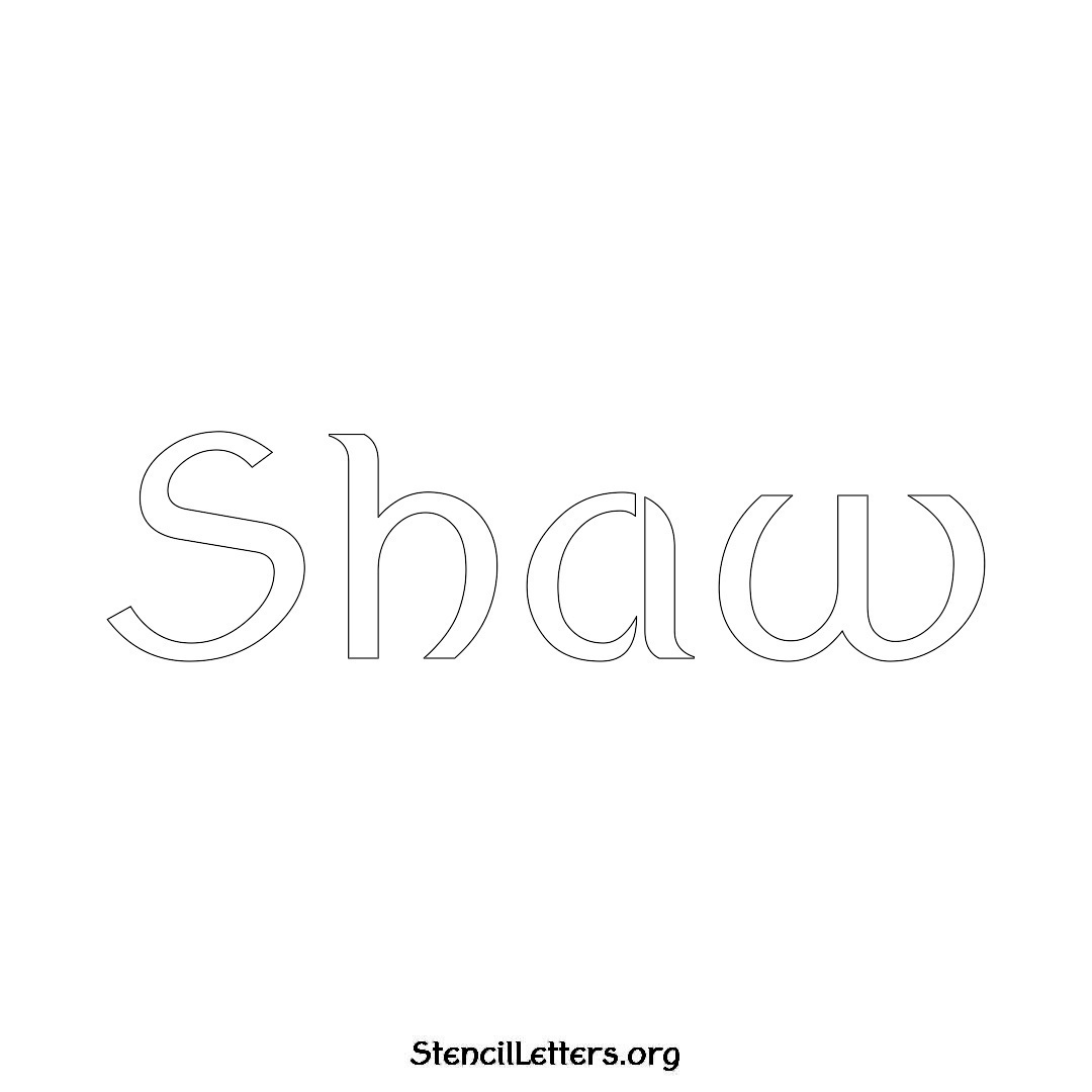 Shaw name stencil in Ancient Lettering