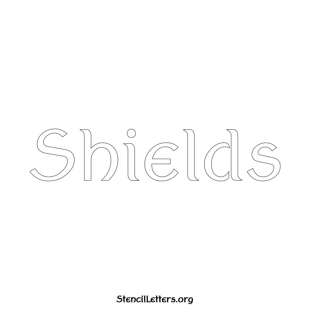 Shields name stencil in Ancient Lettering