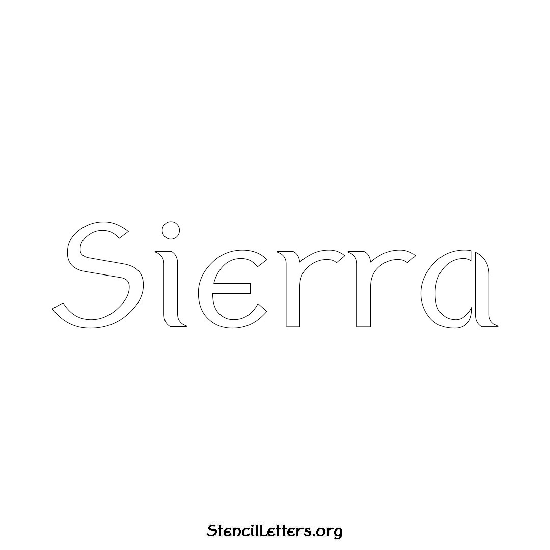 Sierra name stencil in Ancient Lettering