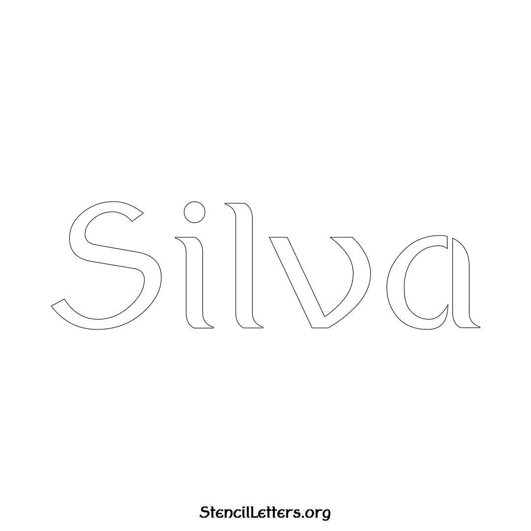 Silva name stencil in Ancient Lettering