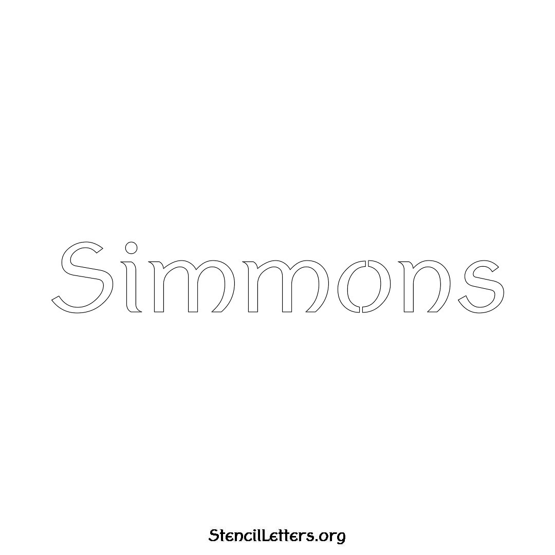 Simmons name stencil in Ancient Lettering