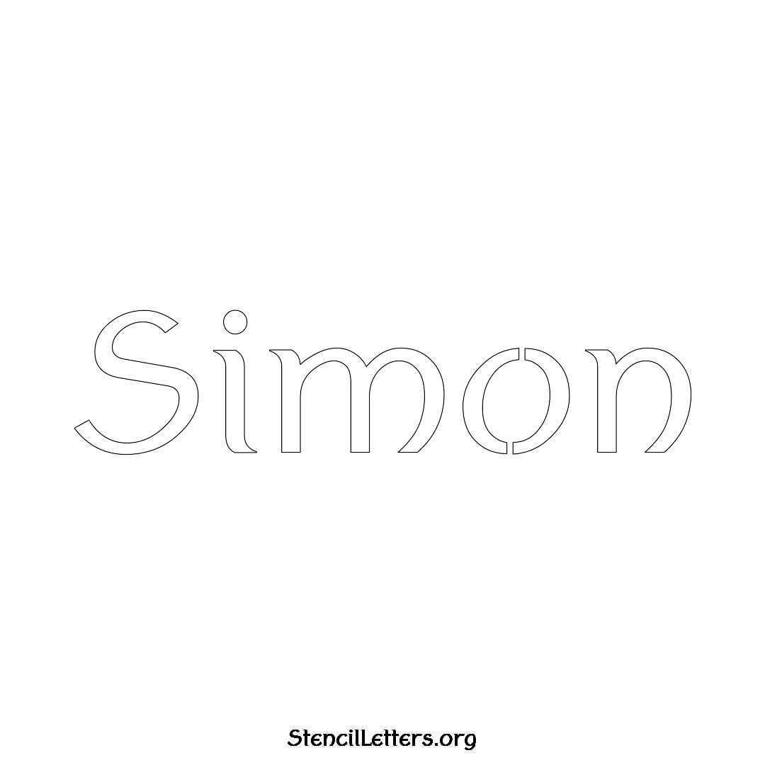 Simon name stencil in Ancient Lettering