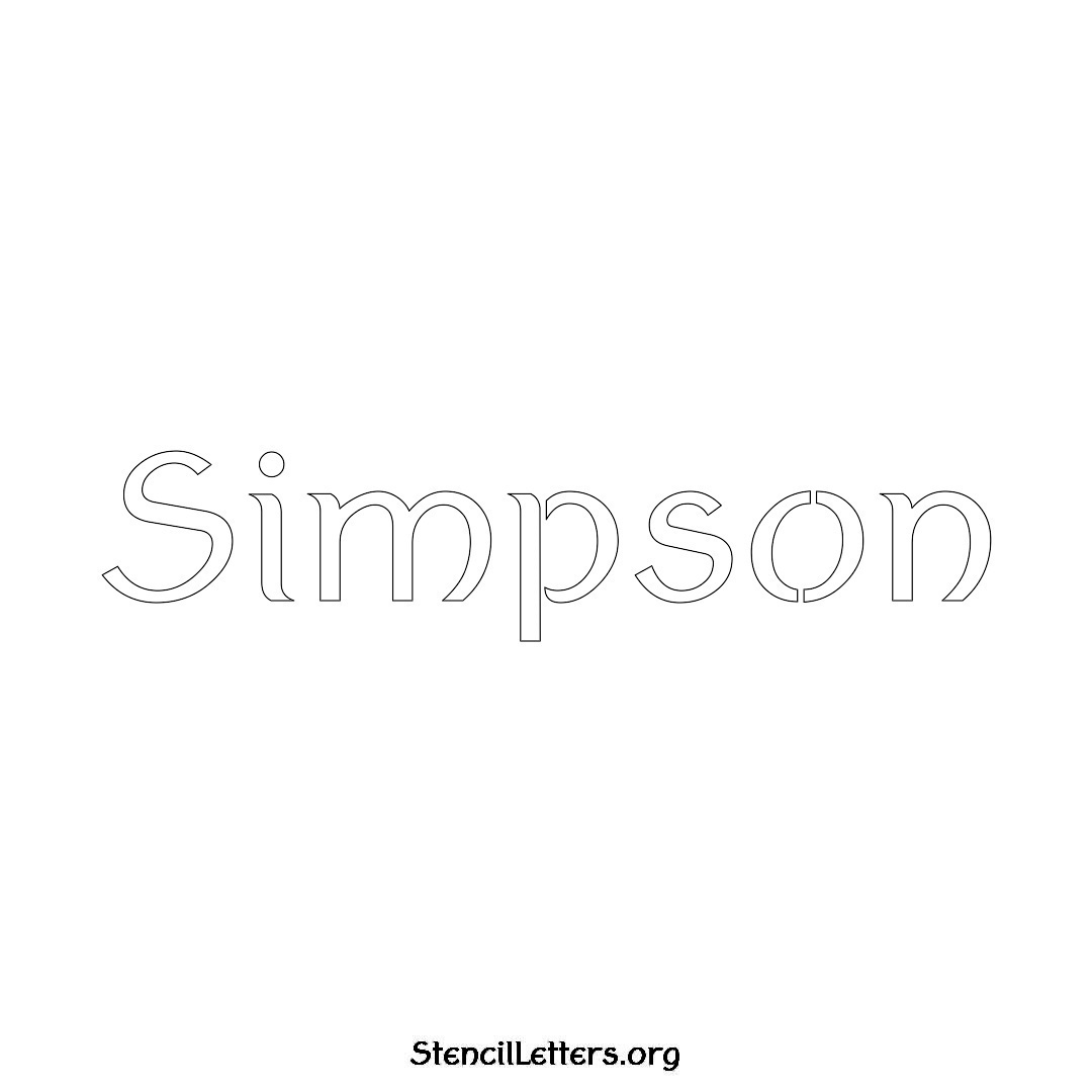 Simpson name stencil in Ancient Lettering