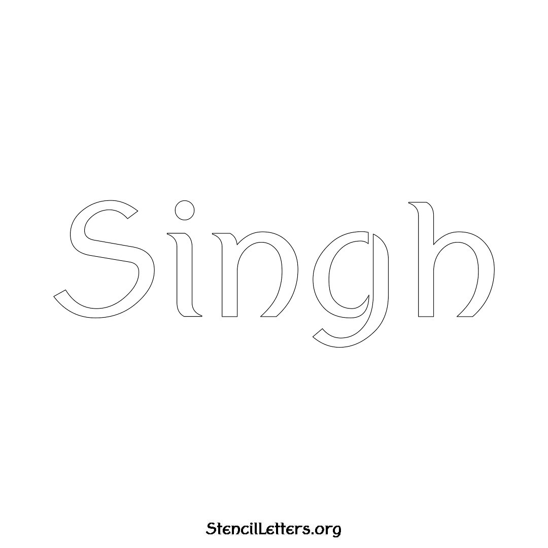 Singh name stencil in Ancient Lettering