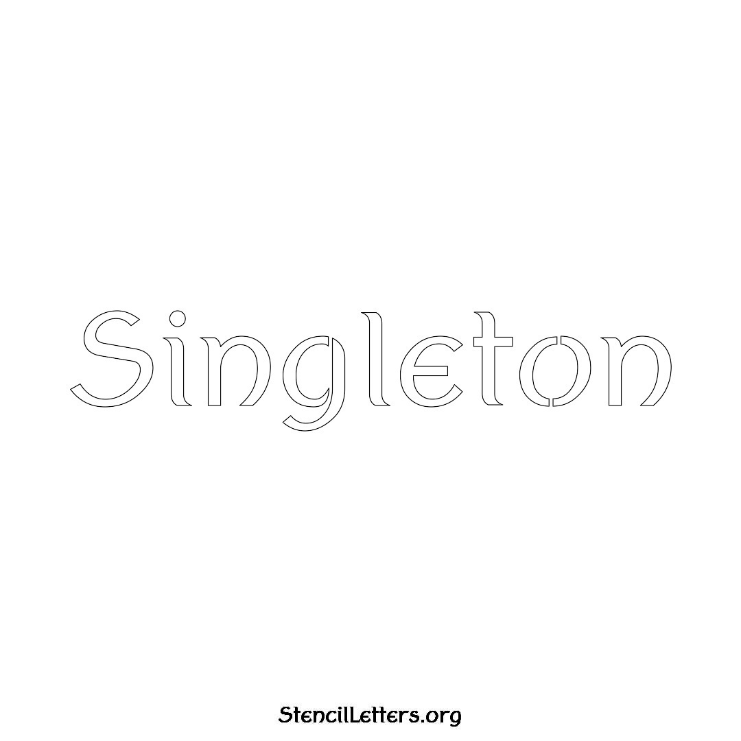 Singleton name stencil in Ancient Lettering