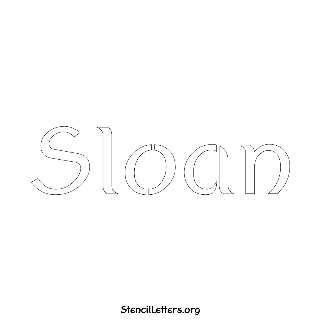 Sloan name stencil in Ancient Lettering