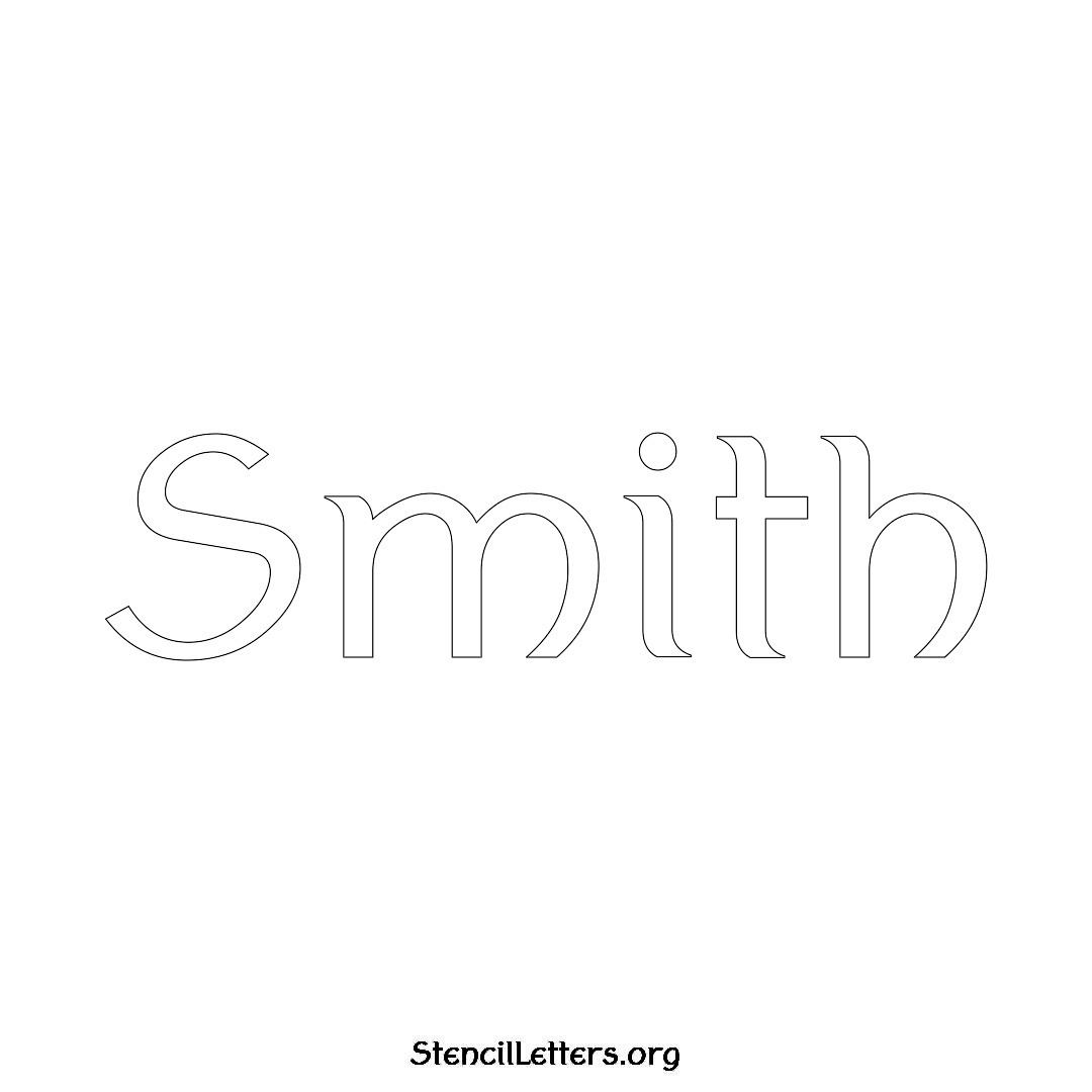 Smith name stencil in Ancient Lettering