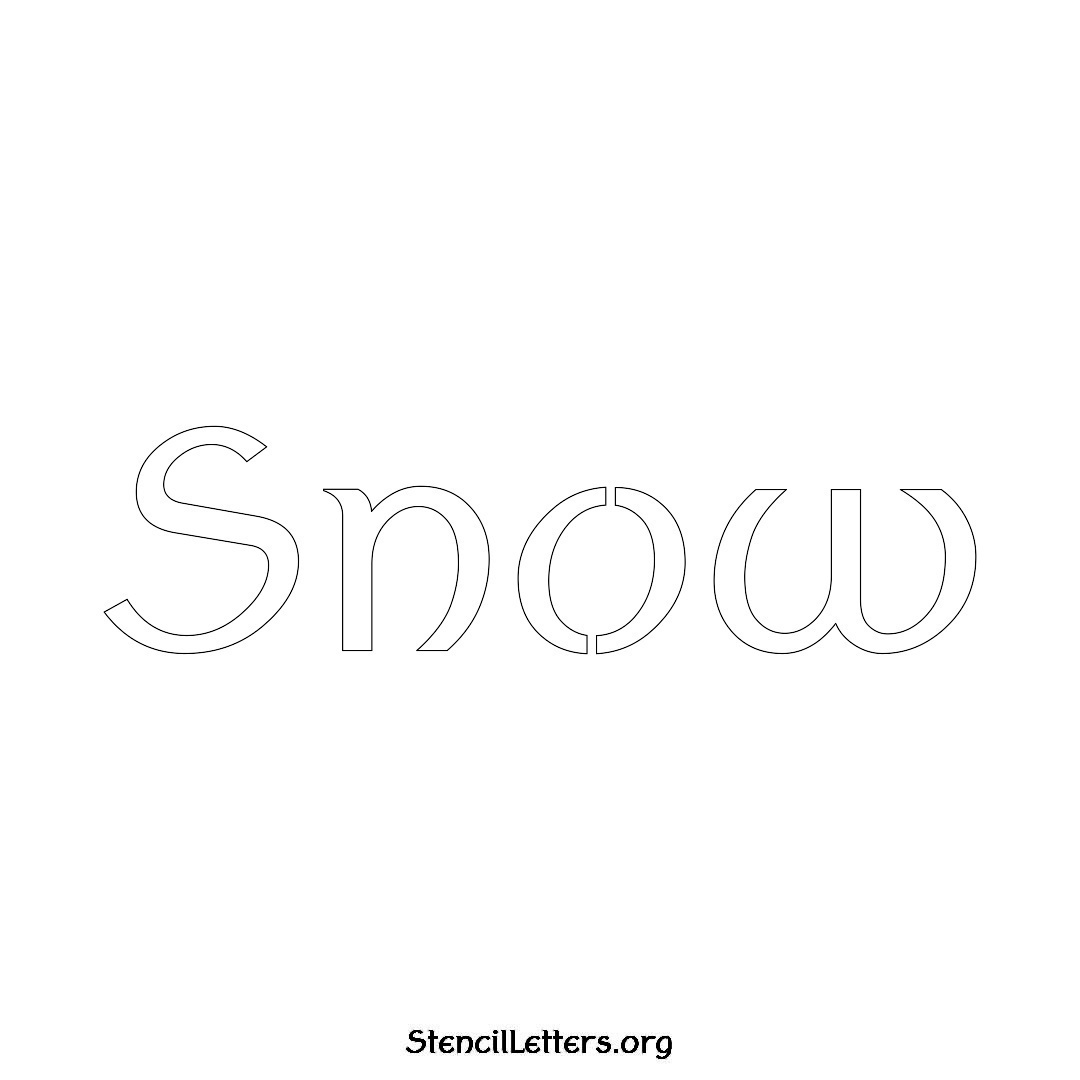 Snow name stencil in Ancient Lettering