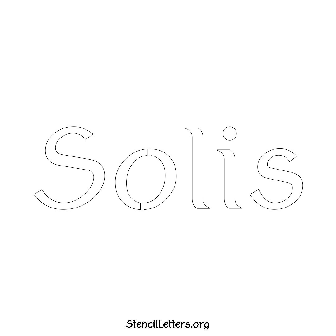 Solis name stencil in Ancient Lettering