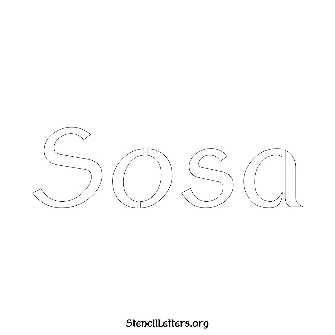 Sosa name stencil in Ancient Lettering