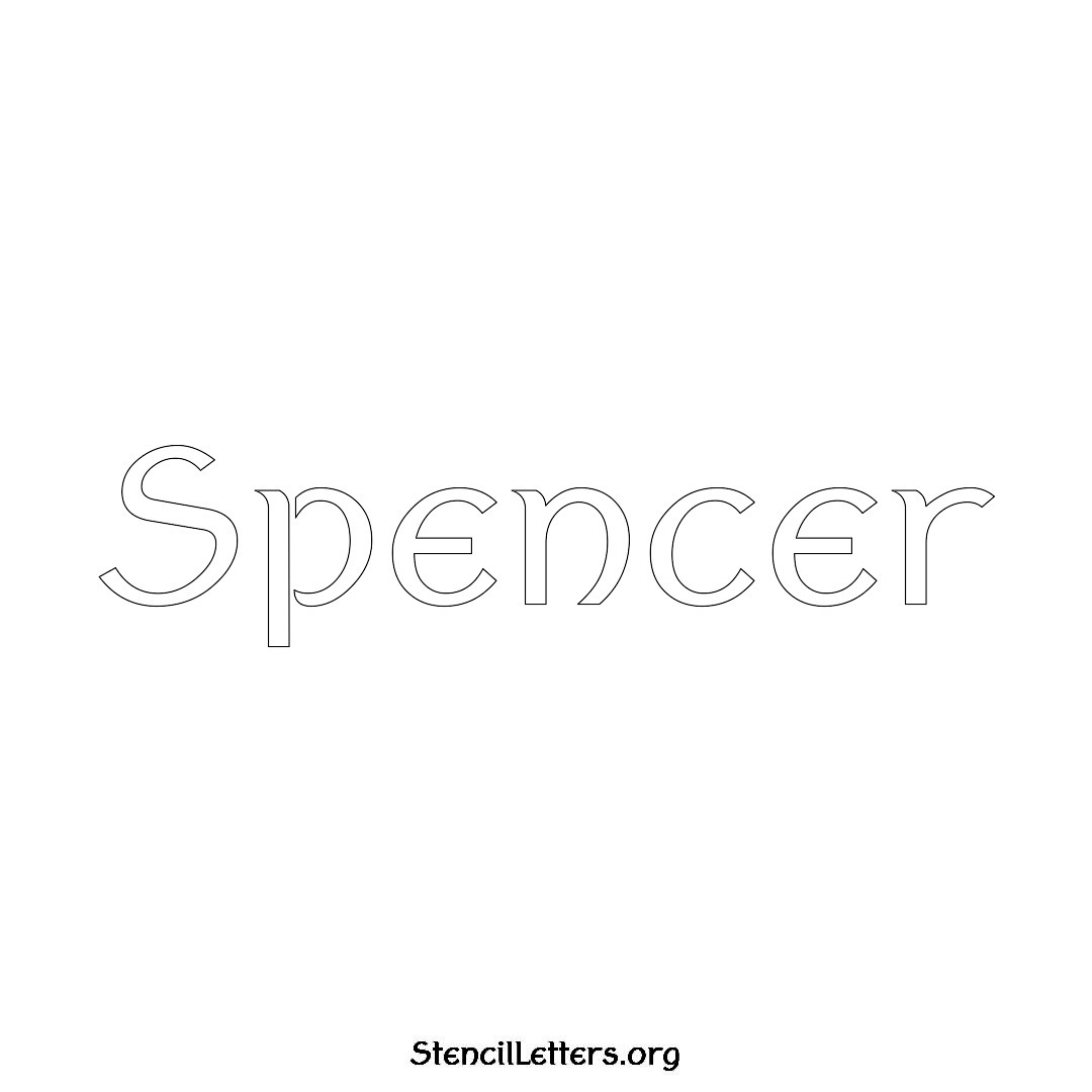 Spencer name stencil in Ancient Lettering