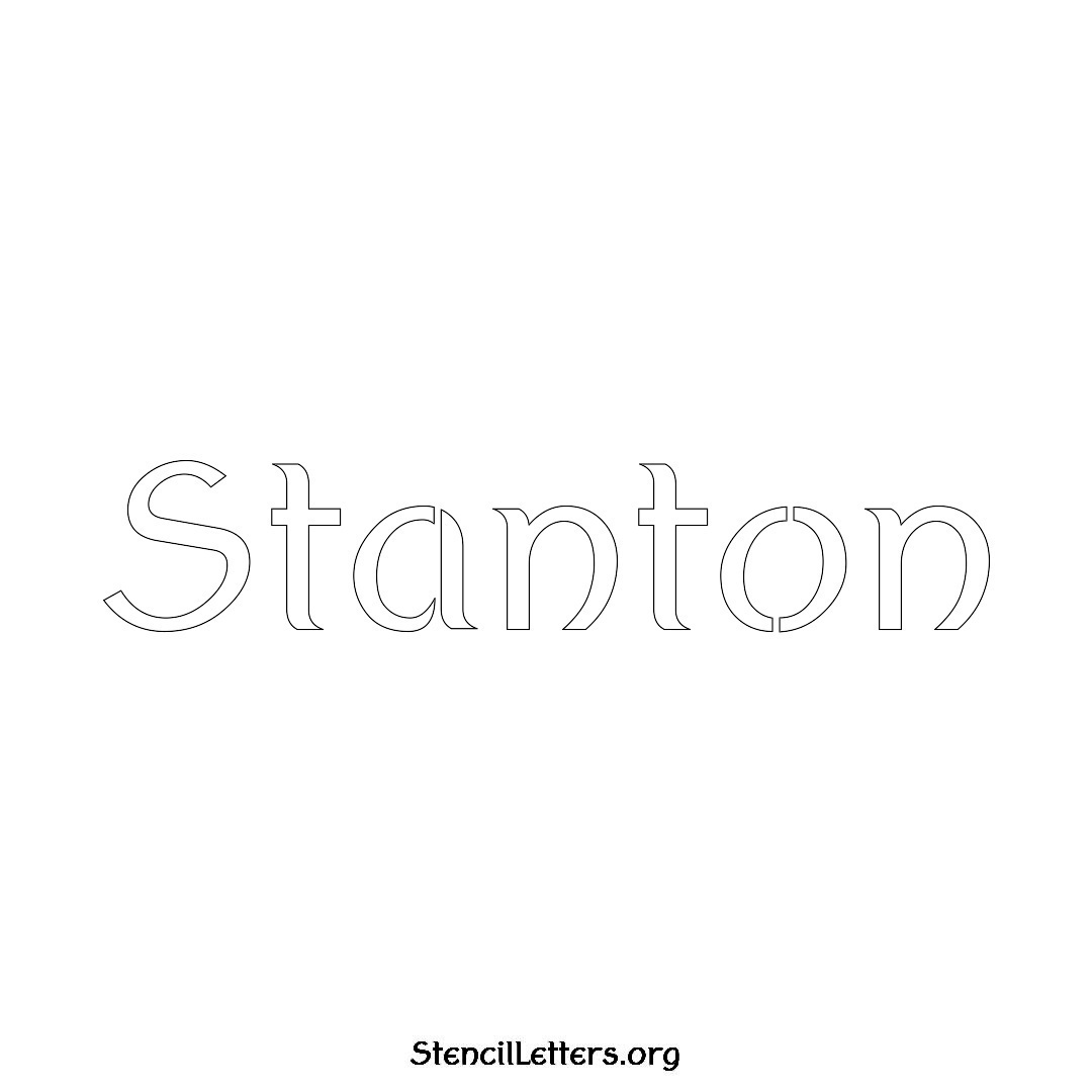 Stanton name stencil in Ancient Lettering