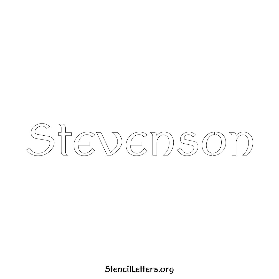Stevenson name stencil in Ancient Lettering