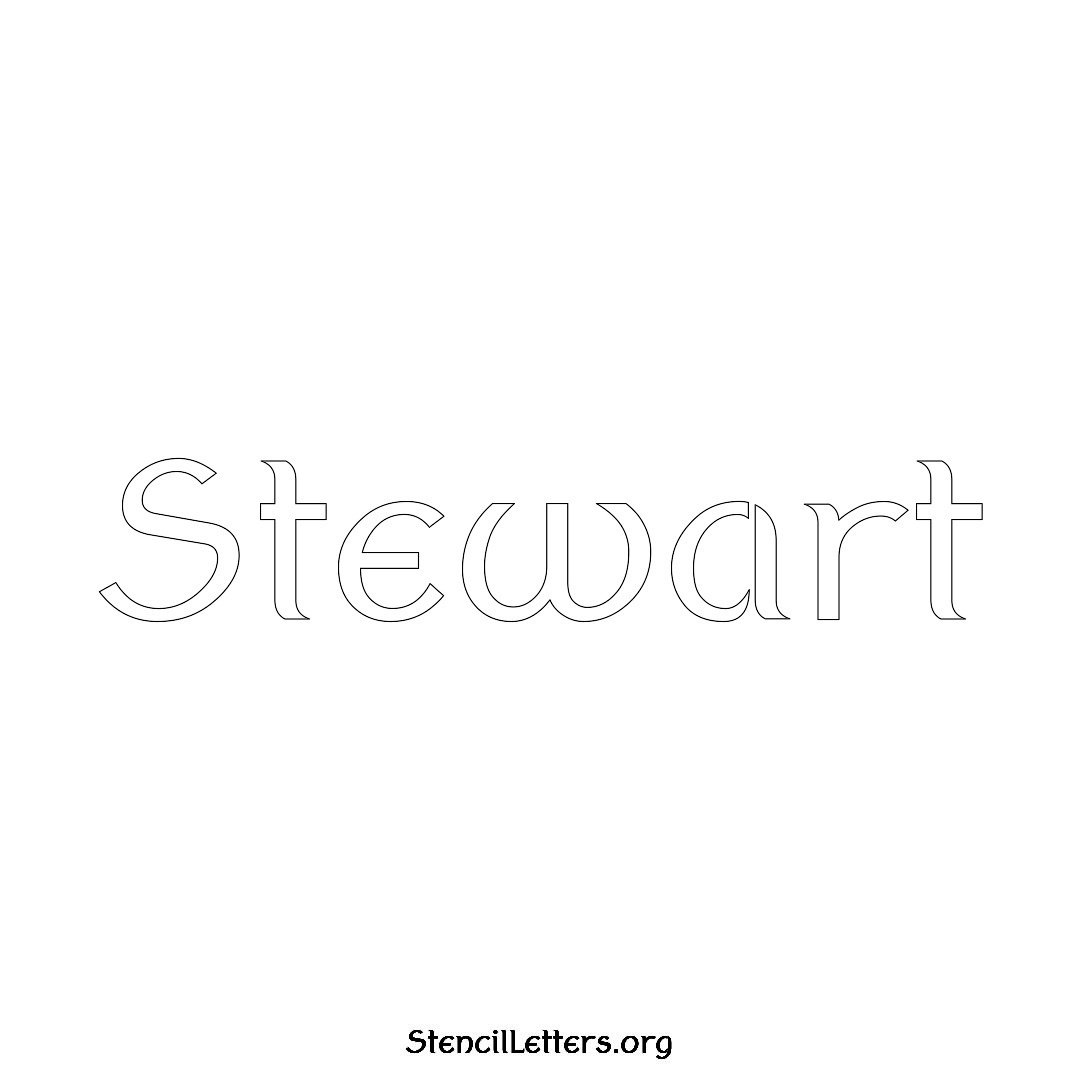 Stewart name stencil in Ancient Lettering