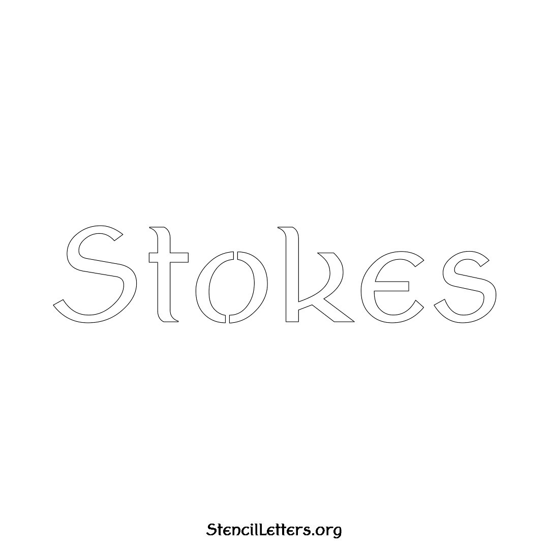 Stokes name stencil in Ancient Lettering