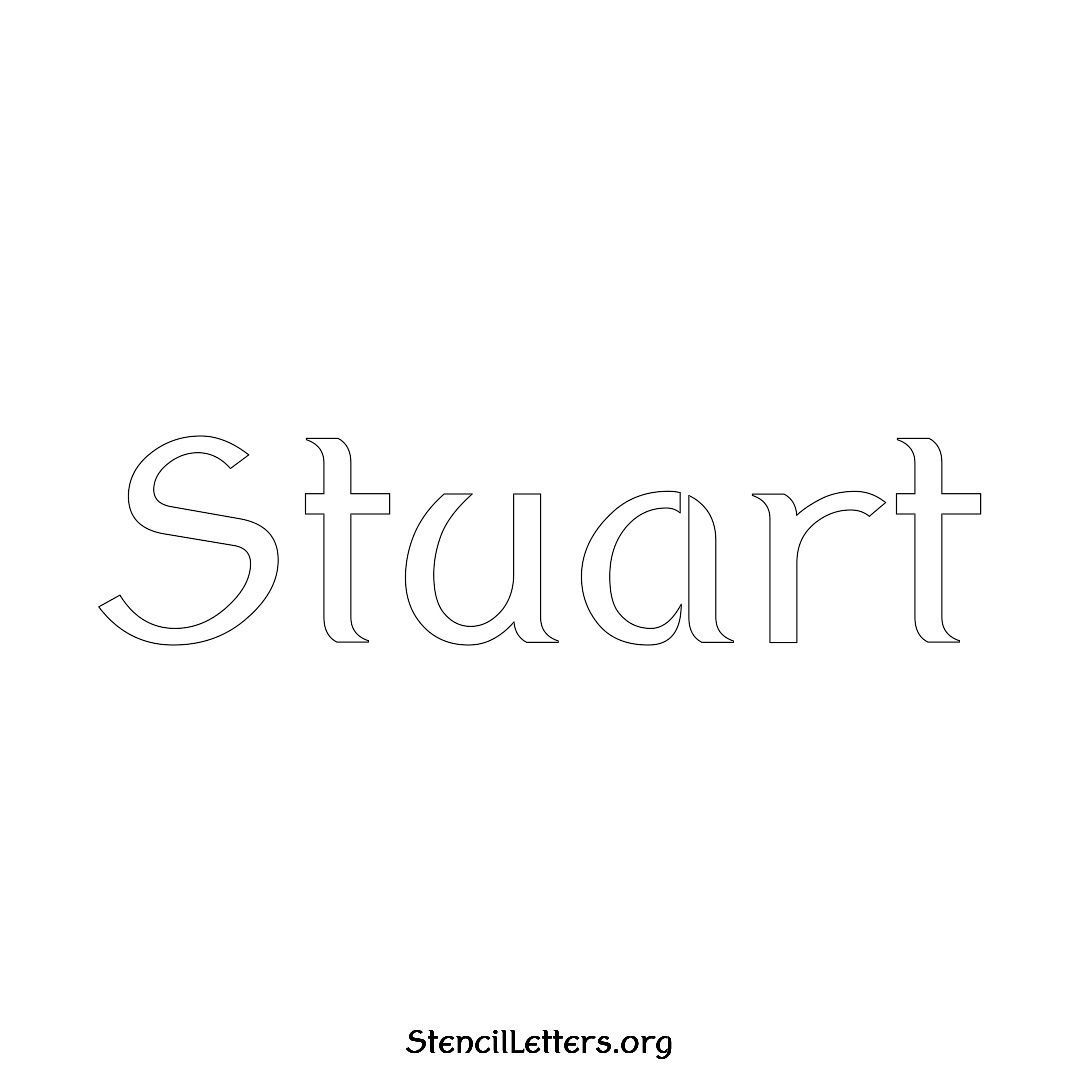 Stuart name stencil in Ancient Lettering