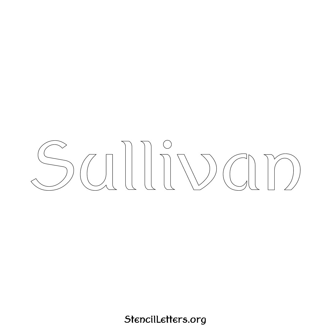 Sullivan name stencil in Ancient Lettering