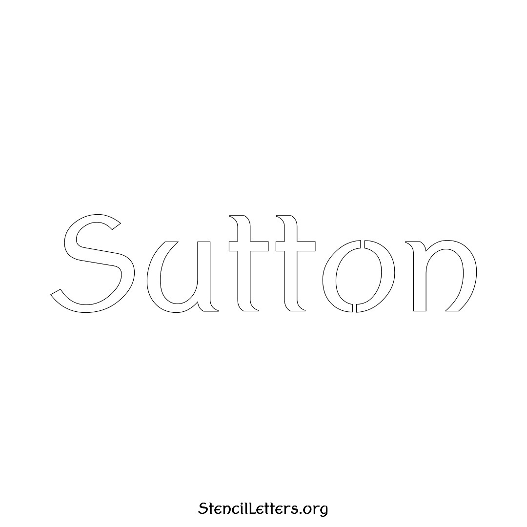 Sutton name stencil in Ancient Lettering