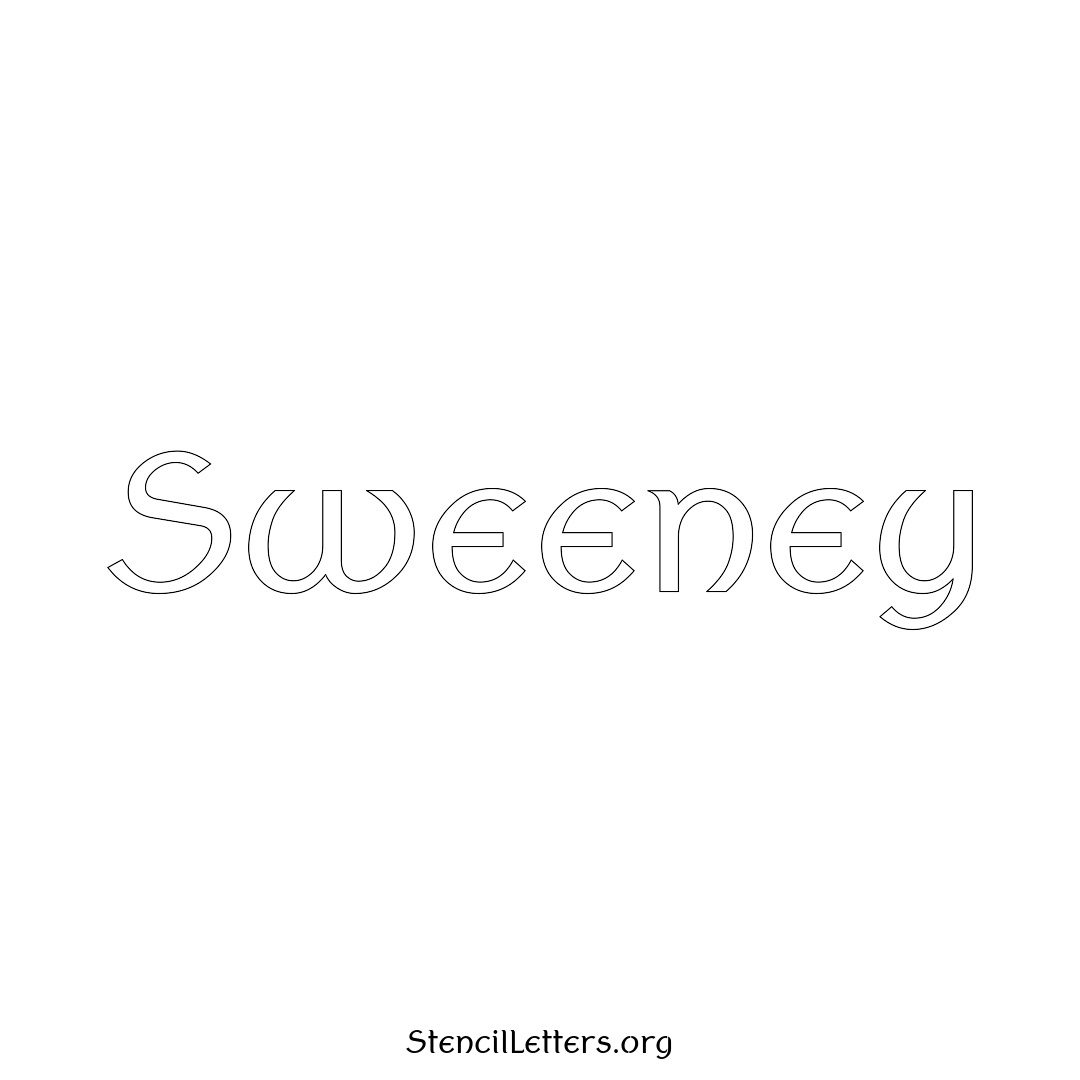 Sweeney name stencil in Ancient Lettering