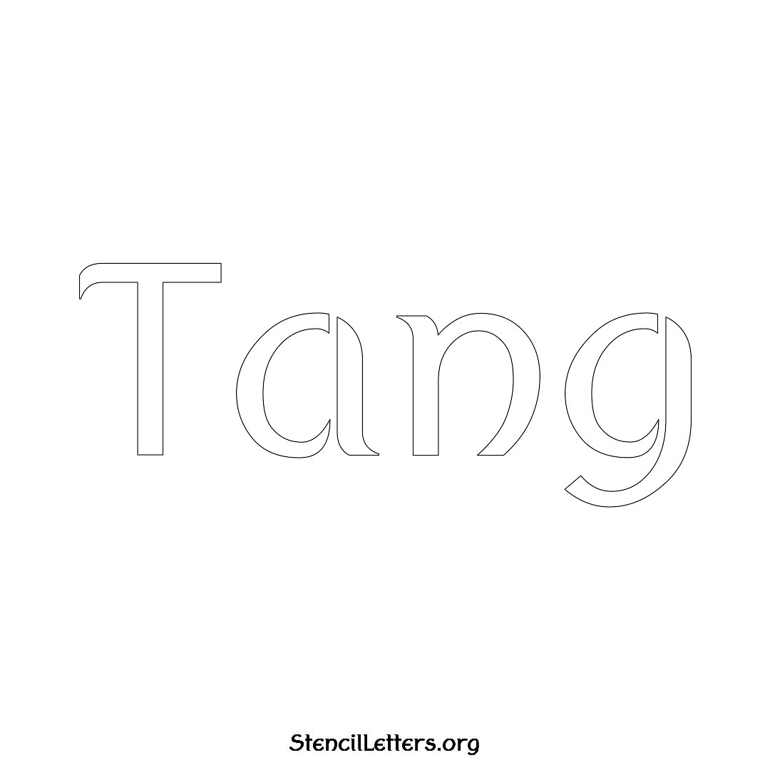 Tang name stencil in Ancient Lettering