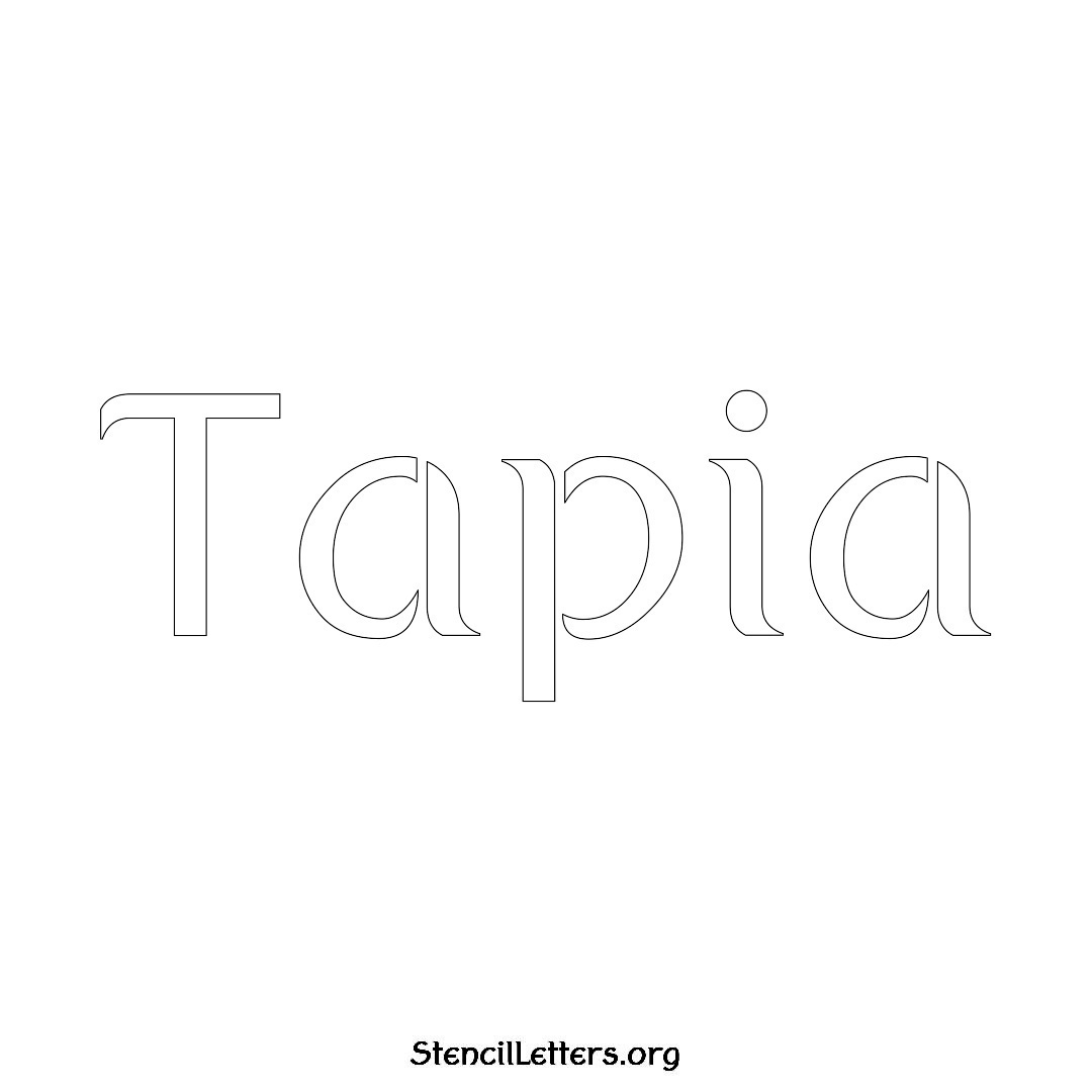 Tapia name stencil in Ancient Lettering