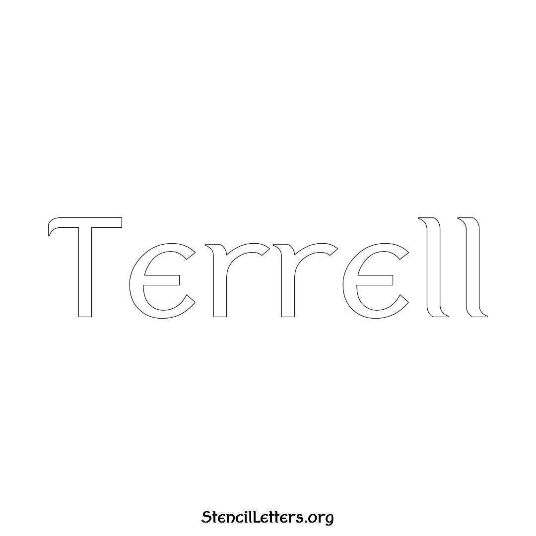 Terrell name stencil in Ancient Lettering