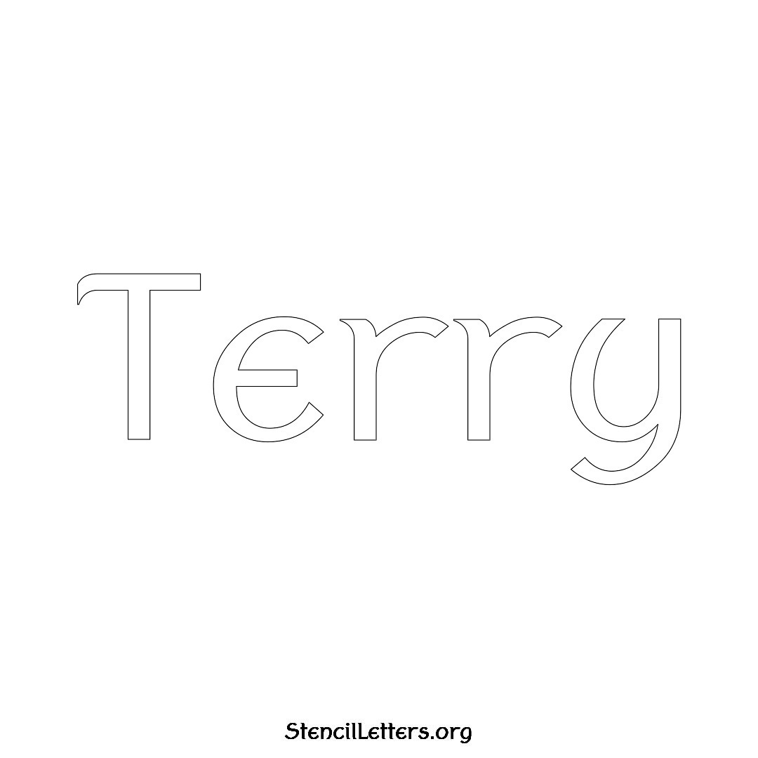 Terry name stencil in Ancient Lettering