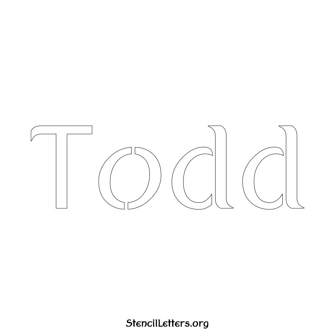 Todd name stencil in Ancient Lettering