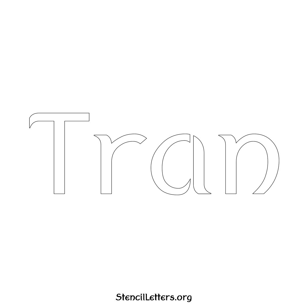 Tran name stencil in Ancient Lettering