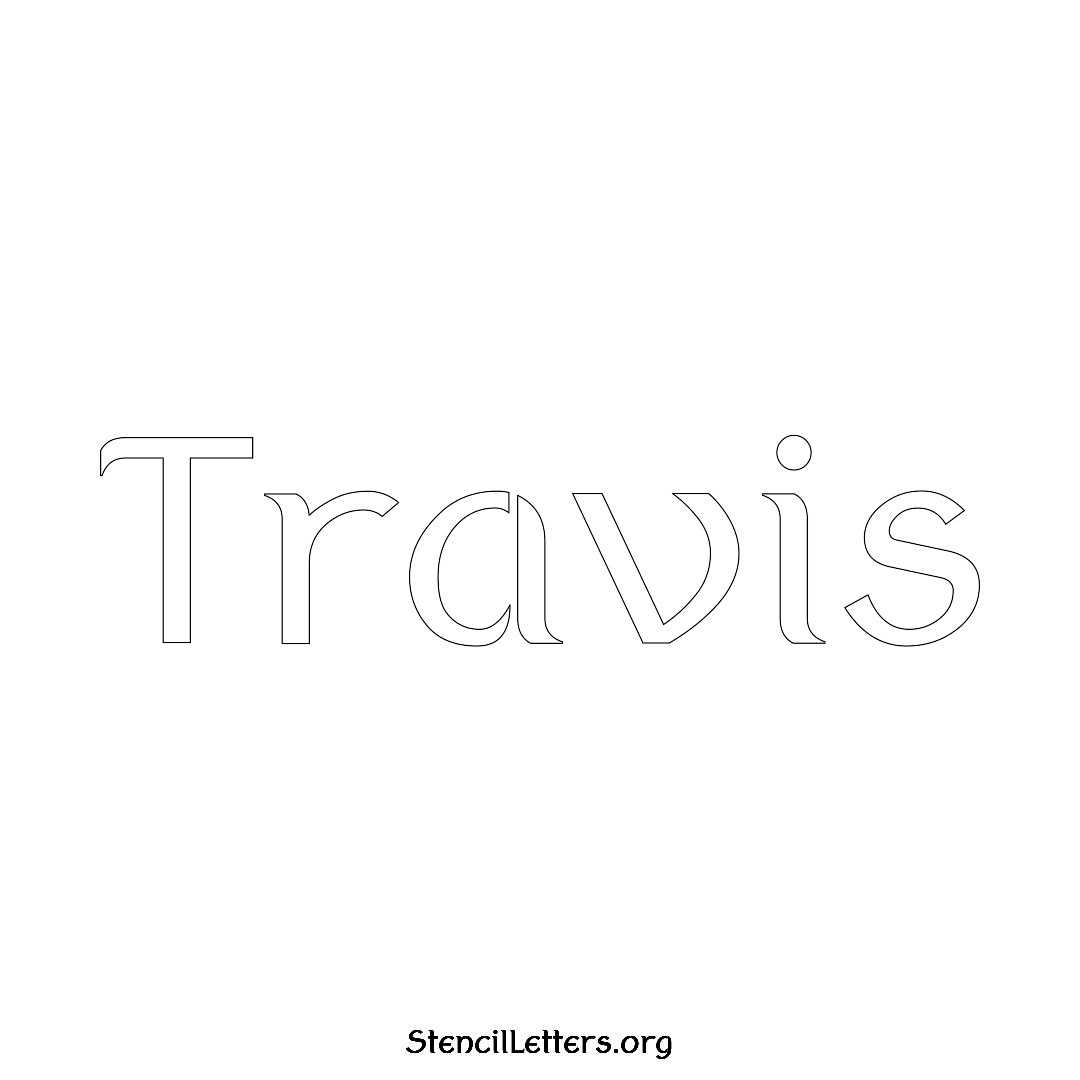 Travis name stencil in Ancient Lettering