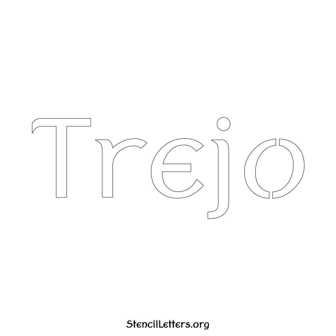 Trejo name stencil in Ancient Lettering