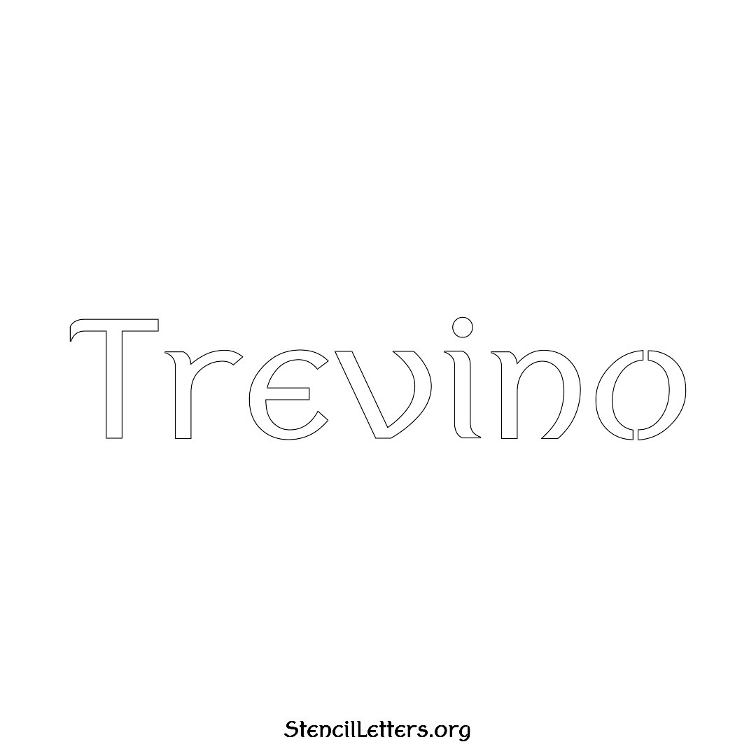 Trevino name stencil in Ancient Lettering