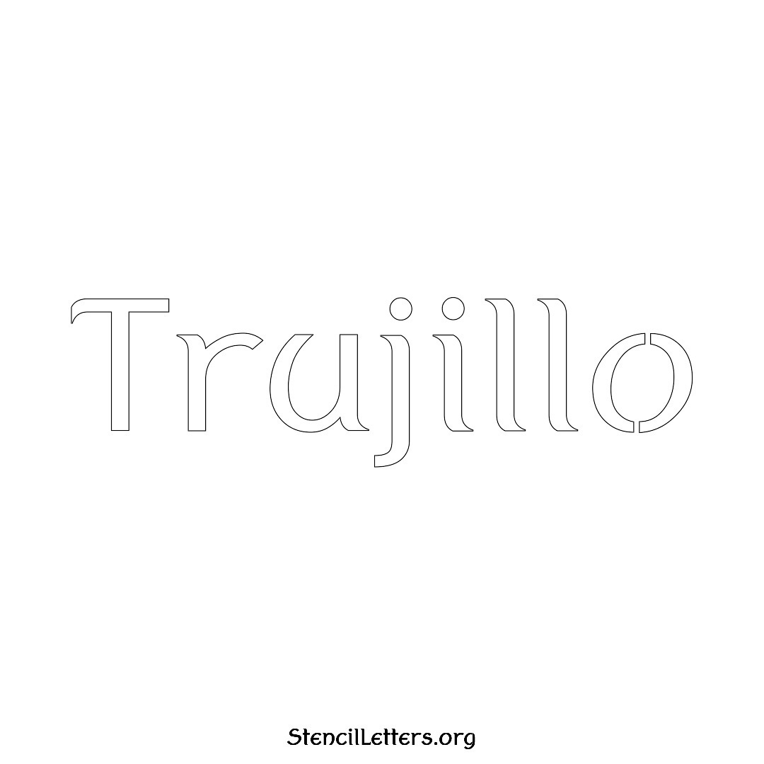 Trujillo name stencil in Ancient Lettering